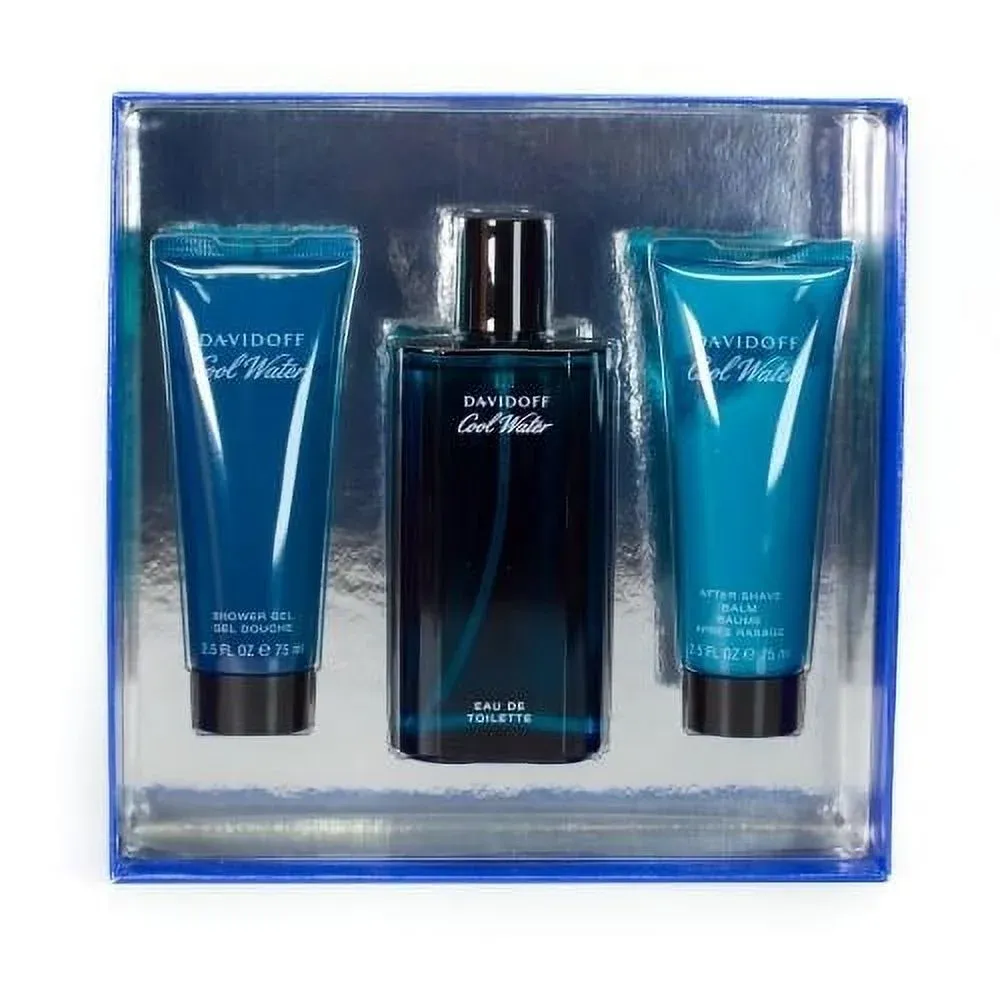 DAVIDOFF Cool Water Eau de Toilette 3 Piece Fragrance Gift Set for Men NIB