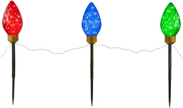 Northlight LED Lighted C9 Style Christmas Pathway Lawn Stakes