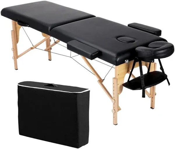 Yaheetech Massage Table Portable Lash Bed Spa Bed Massage Bed Foldable Spa Tables Adjustable 2 Fold with Non-Woven Bag 24 inch