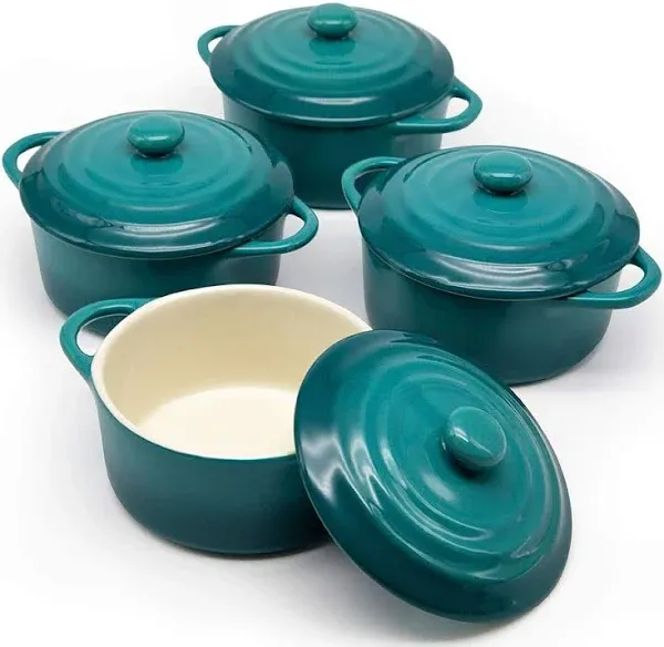 Elegant Mini Cocotte Set with Comfort-Grip Handles - Bake &amp; Serve with Style