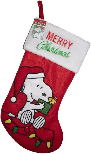 Kurt Adler Peanuts Snoopy 19-Inch Applique Stocking