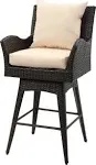 Safavieh Hayes Outdoor Wicker Swivel Armed Counter Stool - Brown/Beige