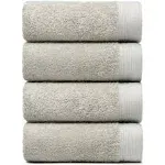 Premium Towel Set of 4 Hand Towels 18" x 30" Color: Dark Grey |100% Cotton|4 Ultra Soft and Highly Absorbent Hand Towels for Bathroom, Gym, Hotel, Spa, Machine Washable