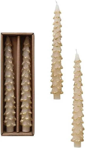 Marmalade Mercantile 10" Tree Shaped Unscented Taper Candles (Set of 2)