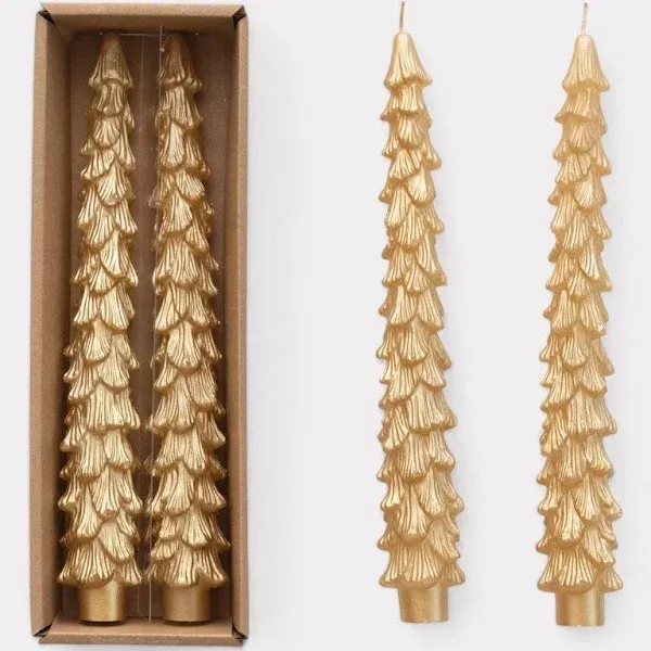 Marmalade Mercantile 10" Tree Shaped Unscented Taper Candles (Set of 2)