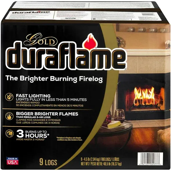 Duraflame Gold 4.5lb 3-Hour Firelog 9-Pack