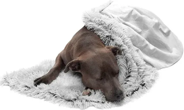 FurHaven Long Fur & Velvet Waterproof Blanket - Mist Gray, Large