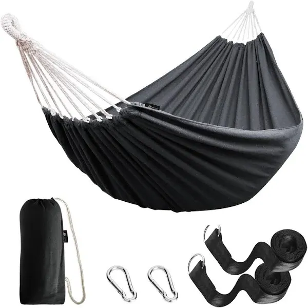 Anyoo Garden Cotton Hammock Comfortable Fabric Hammock with Tree Straps for Hanging Sturdy Hammock Up To 660Lbs Portable Hammock