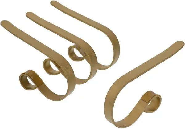 The Original Mantle Clip 4 Pack Christmas Stocking Holder Clips In Gold New