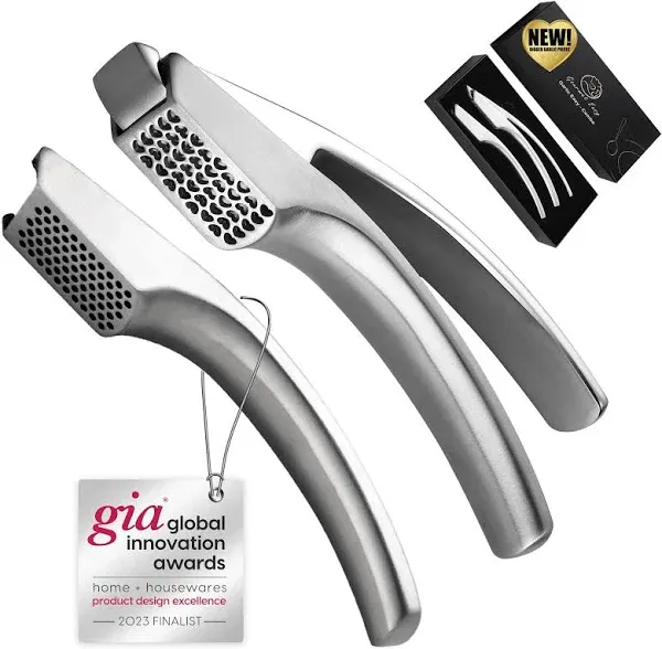 Garlic Press Stainless Steel, No Peeling of Garlic Detachable for Easy Cleaning