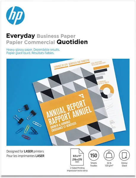 HP Everyday Business Paper, 32 lb, 8.5 x 11, Glossy White, 150/Pack (HEW4WN08A)