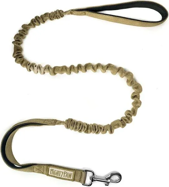 Mighty Paw Tactical Dog Leash | Dual Handle Absorbing Bungee Lead.