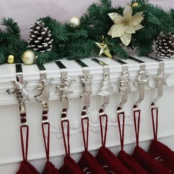 HelaJoy Christmas Stocking Holders for Mantle Christmas Stocking Hangers for Mantel Stocking Holder