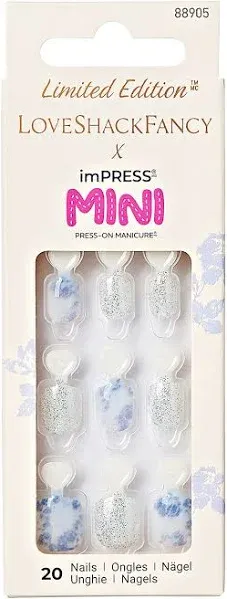 Kiss Impress Press-On-Manic<wbr/>ure, Mini, Nails, 88905 Hydrangea Blue d