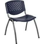 Hercules Series 880 lb. Capacity Navy Plastic Stack Chair with Titanium Gray Powder Coated Frame