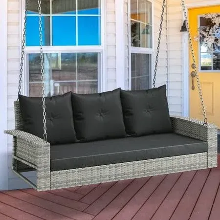 YITAHOME 3-Seats Wicker Hanging Porch Swing Chair