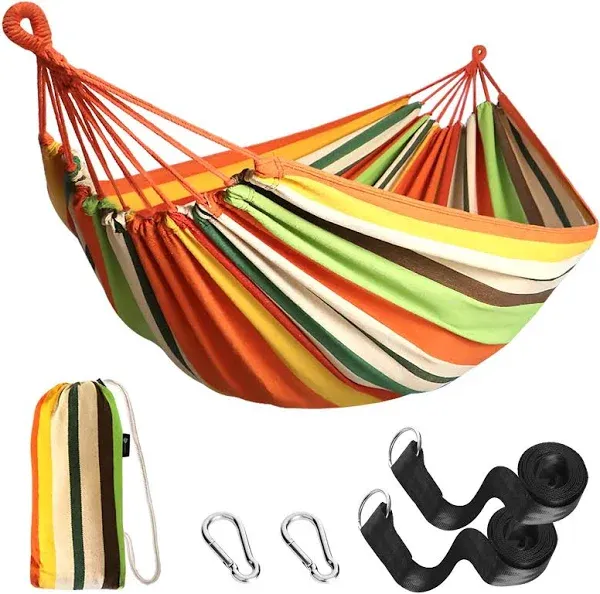 Anyoo Garden Cotton Hammock Comfortable Fabric Hammock with Tree Straps for Hanging Sturdy Hammock Up To 660Lbs Portable Hammock