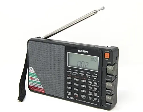 Tecsun PL-880 portable world band radio with AM/FM/LW and SSB modes 