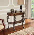 Powell Masterpiece Floral Demilune Console Table