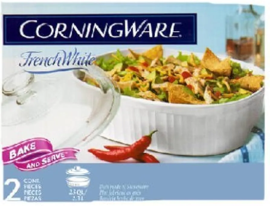 Corningware 2-1/2-Quart Oval Casserole Dish with Glass Lid