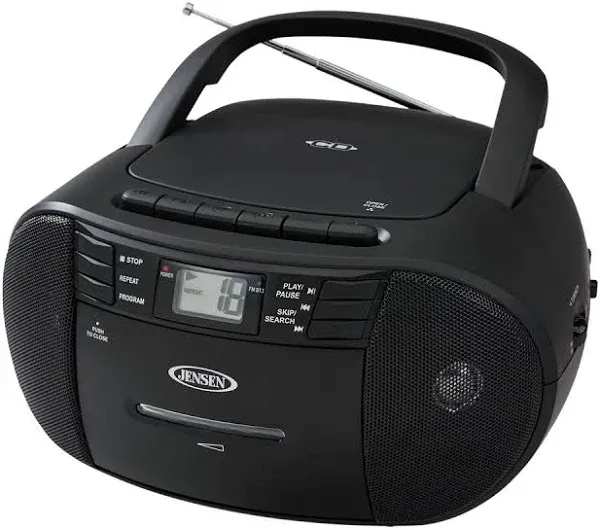 JENSEN CD545 Portable CD/AUX Player, Cassette Rec/Player w/AM/FM Radio WORKING