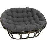 International Caravan Rattan Double Papasan Chair with Twill Cushion