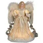 Kurt Adler 12 in. 10 Light Ivory Angel Treetop