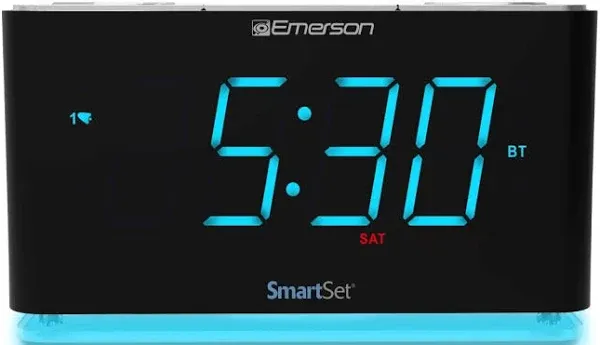 Emerson SmartSet Dual Alarm Clock Radio, Bluetooth Speaker, USB Charging,