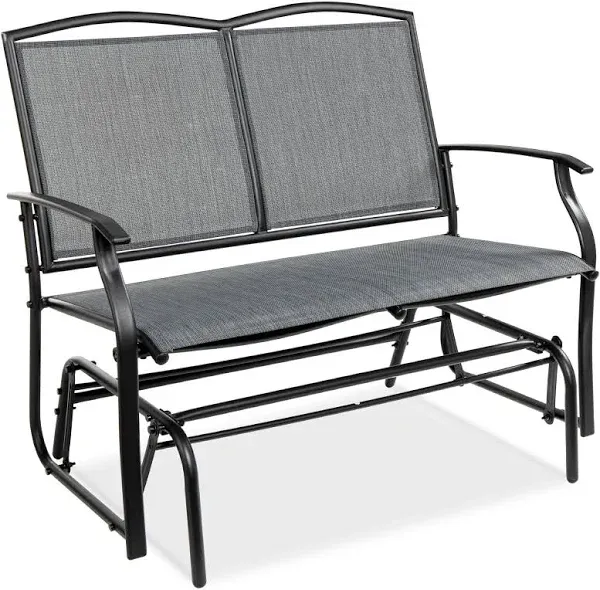 Best Choice Products 2-Person Outdoor Patio Swing Glider Steel Bench Loveseat Ro