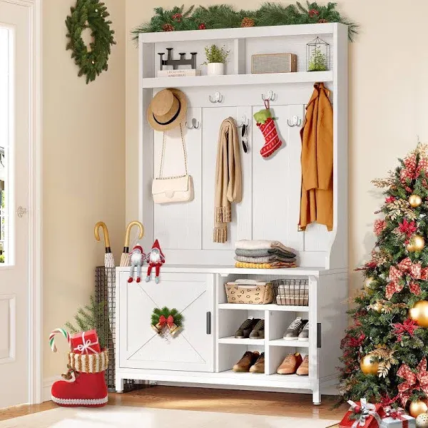 YITAHOME 4-in-1 Hall Tree with Shoe Storage Bench