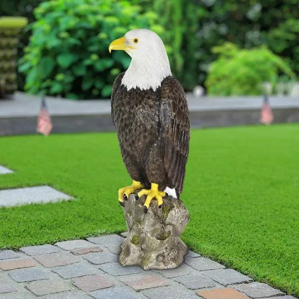 Exhart Bald Eagle on a Rock Statue