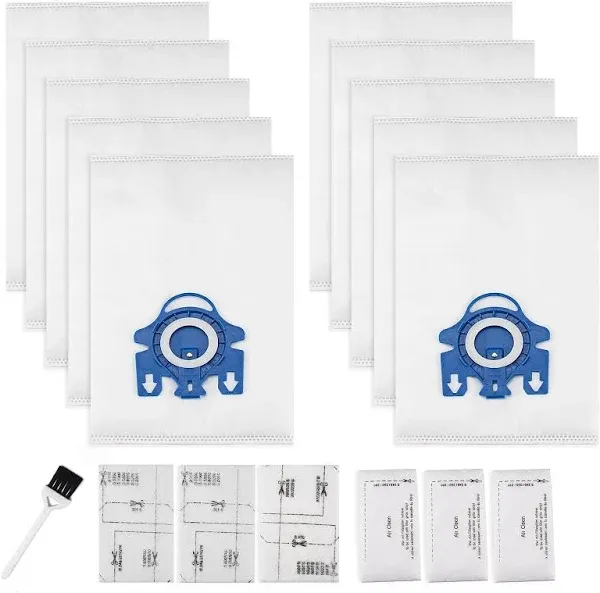 10 Packs 3D Airclean Bag Replace for Miele GN Vacuum Cleaner Bags S227 S240 S270