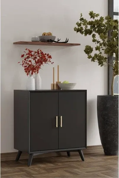 Flynn Small Bar Cabinet, Black