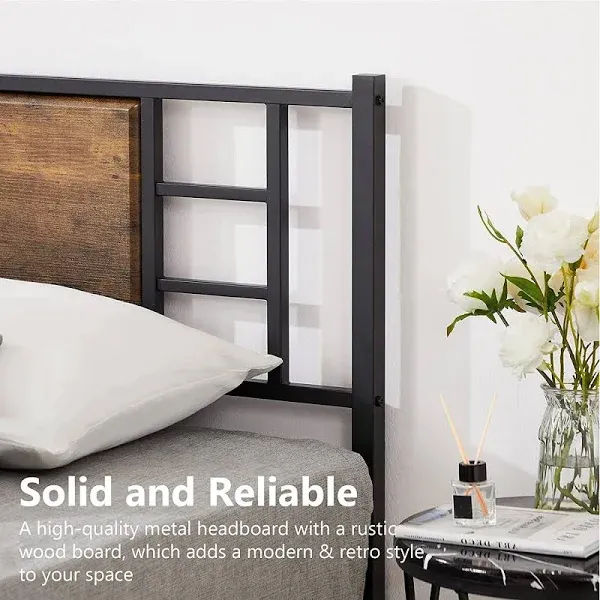 VECELO Platform Bed Frame with Headboard