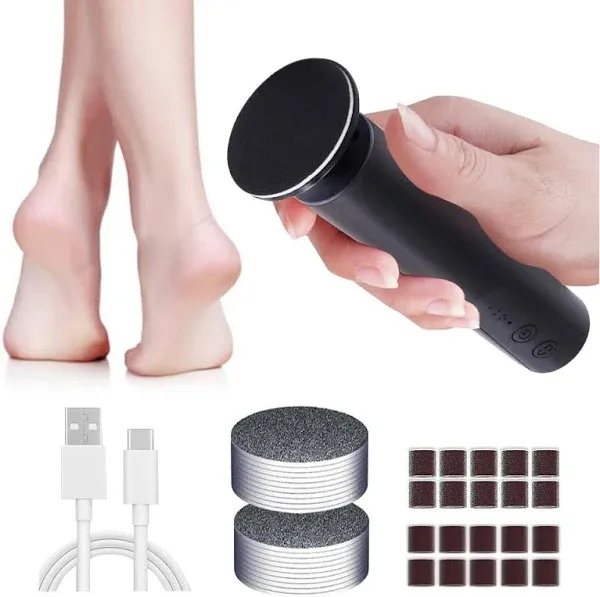 Cordless Electric Callus Remover for Feet with Nail File Sander 2 in 1 Black 