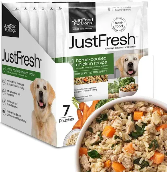 JustFoodForDogs JustFresh Home-Cooked Chicken Dog Food with No Preservatives