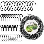  197 Inch Metal Hanging Chains and Hanging Basket Hooks Set for 197 inch Black