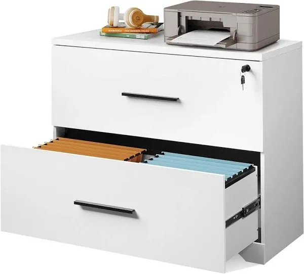 DEVAISE 2 Drawer Lateral File Cabinet with Lock