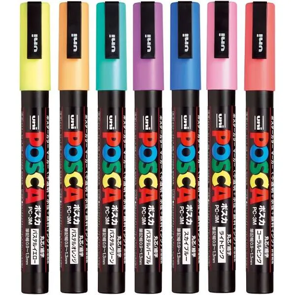 Mitsubishi Uni Posca Paint Marker Pen Set of 7