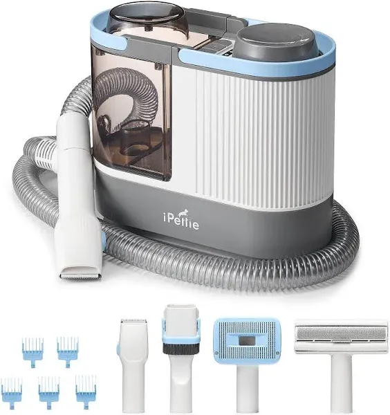 iPettie Max15 Pet Grooming Vacuum with Upgraded Smooth Clipper- Dual Airway A...