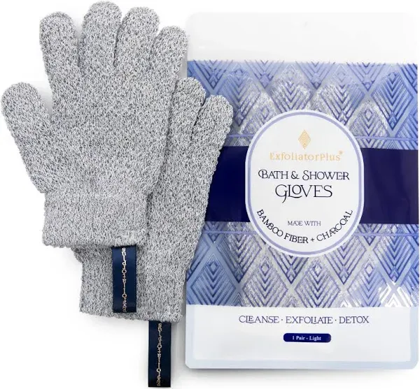 ExfoliatorPlus Bamboo Charcoal Detox Exfoliating Gloves