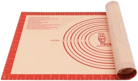 Non-slip Pastry Mat Extra Large with Measurements 28&#039;&#039;By 28&#034;L x 20&#034;W, Red 