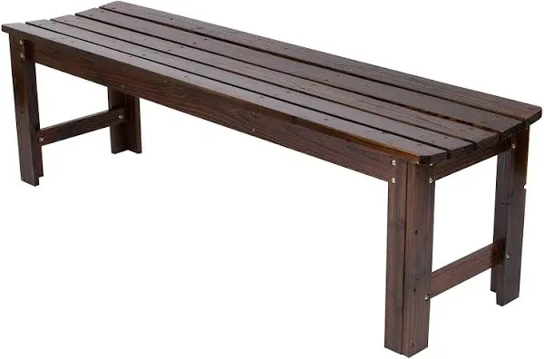 5 ft. Backless Garden Bench - Burnt Brown