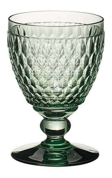 Boston Green Crystal Goblets, Set of 4