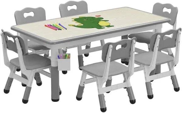 GAOMON Kids Table and 6 Chair Set