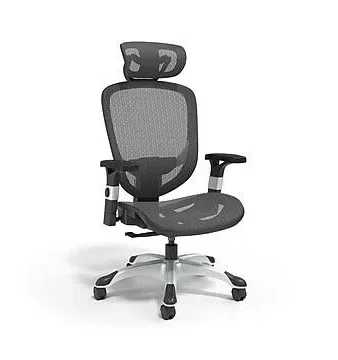 Union &amp; Scale™ FlexFit Hyken Mesh Task Chair, Supports Up to 300 lbs, 17.24&quot; to 20.98&quot; Seat Height, Black Seat, Black Back.Silver Base ;