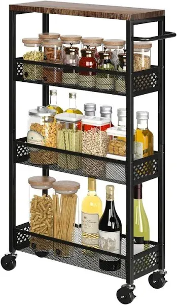 4-Tier Slim Rolling Narrow Kitchen Cart