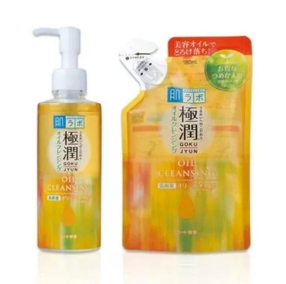 Rohto Hadalabo Gokujyun Oil Cleansing 200ml bottle + 180ml Refill Pouch Set J...