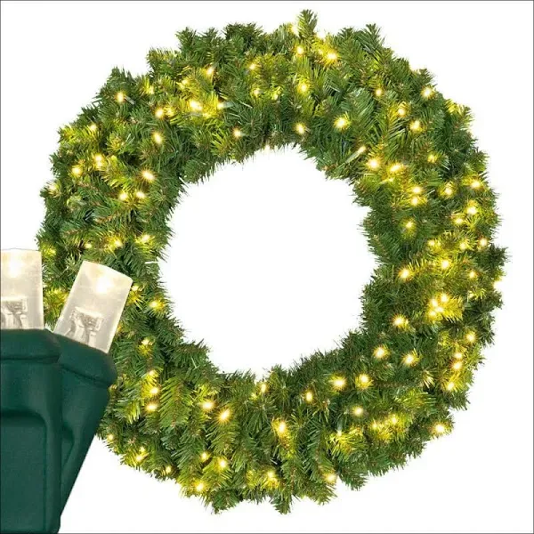 Prelit LED Heavy Duty Sequoia Outdoor Artificial Christmas Wreath 2&#039;-4&#039; Sizes