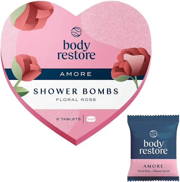 Body Restore Shower Steamers Aromatherapy 6 Pack - Relaxation Birthday Gifts for Women and Men, Travel Essentials, Stress Relief and Self Care - Rose